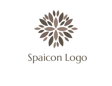 abstract leaves are creating flower logo