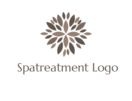 abstract leaves are creating flower logo
