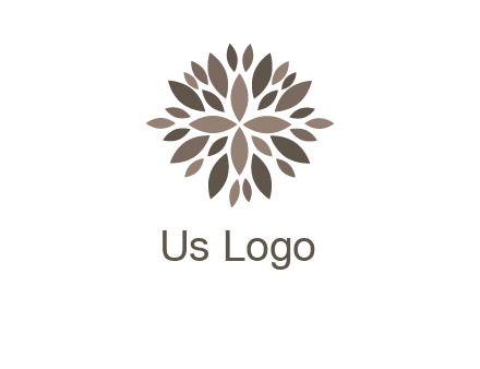 abstract leaves are creating flower logo