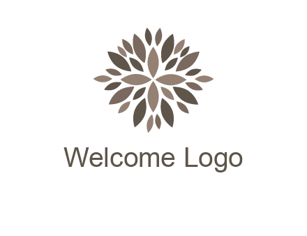 abstract leaves are creating flower logo