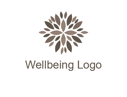 abstract leaves are creating flower logo