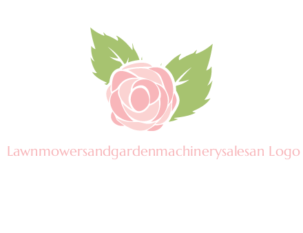 abstract rose flower with leaves logo