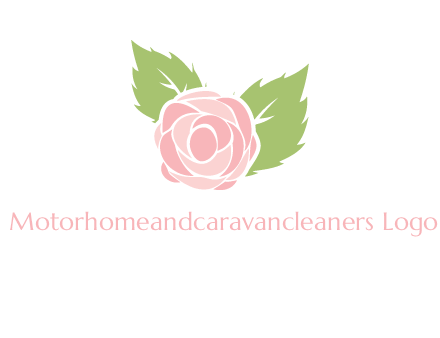 abstract rose flower with leaves logo