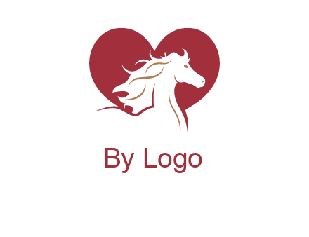 horse inside heart logo