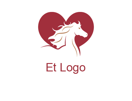 horse inside heart logo