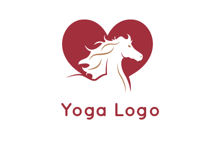 horse inside heart logo