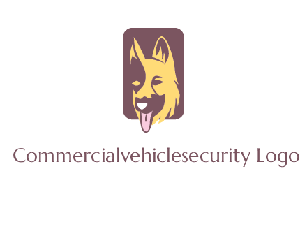abstract dog in rectangle shape logo