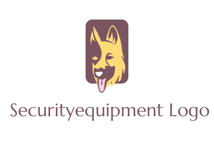 abstract dog in rectangle shape logo