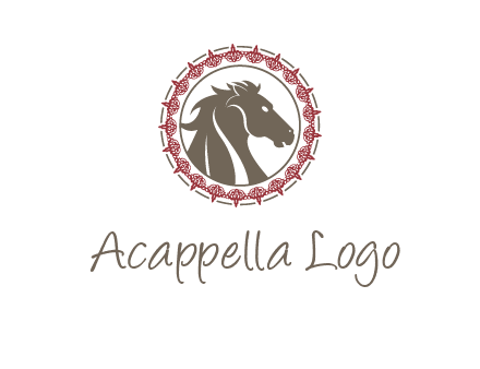 horse inside an emblem logo