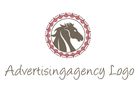 horse inside an emblem logo