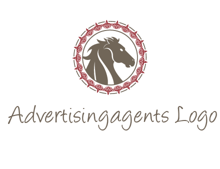 horse inside an emblem logo