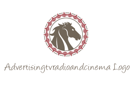 horse inside an emblem logo
