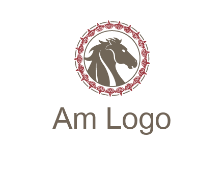 horse inside an emblem logo