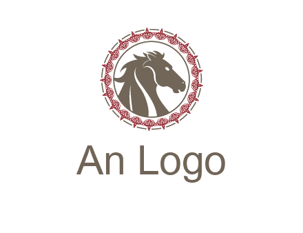horse inside an emblem logo