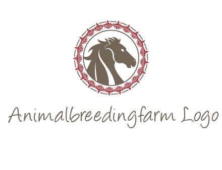 horse inside an emblem logo