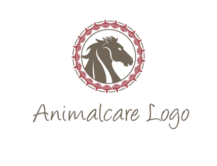 horse inside an emblem logo