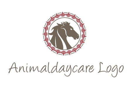 horse inside an emblem logo