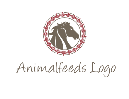 horse inside an emblem logo