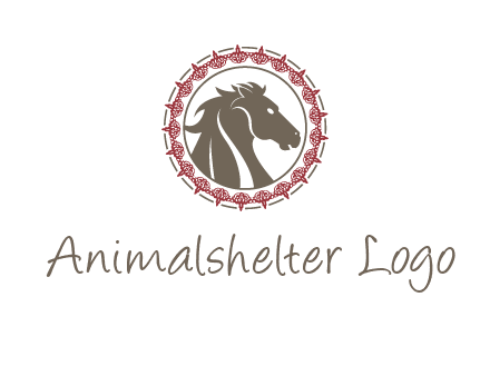 horse inside an emblem logo