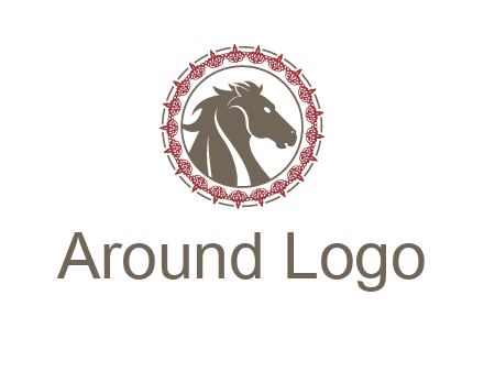 horse inside an emblem logo