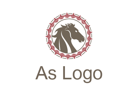 horse inside an emblem logo