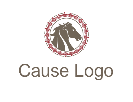 horse inside an emblem logo