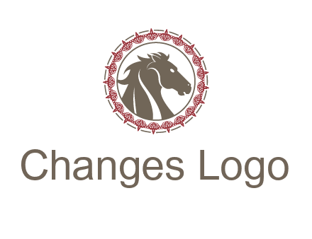 horse inside an emblem logo