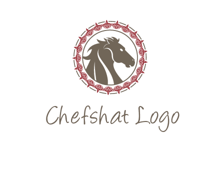 horse inside an emblem logo