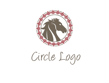 horse inside an emblem logo