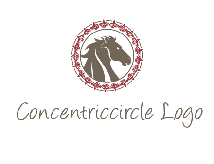 horse inside an emblem logo