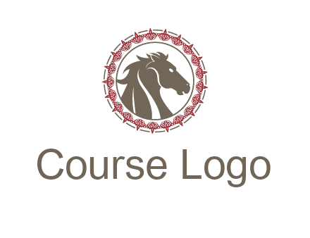 horse inside an emblem logo