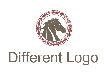 horse inside an emblem logo