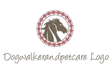 horse inside an emblem logo
