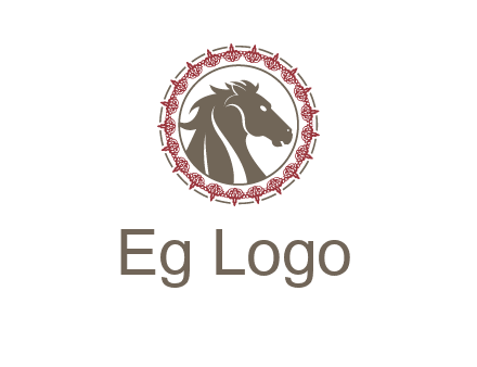 horse inside an emblem logo