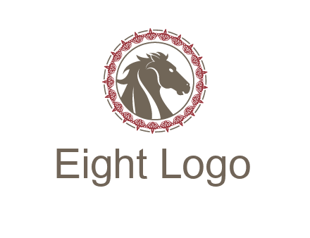 horse inside an emblem logo