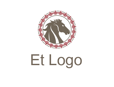 horse inside an emblem logo