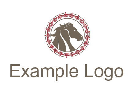 horse inside an emblem logo