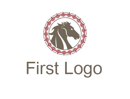 horse inside an emblem logo