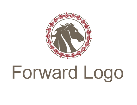 horse inside an emblem logo