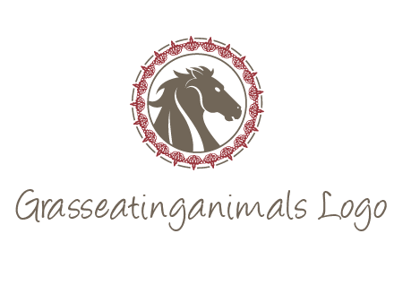 horse inside an emblem logo