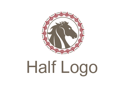 horse inside an emblem logo