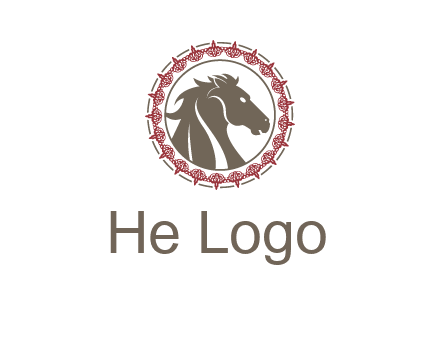 horse inside an emblem logo