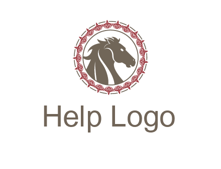 horse inside an emblem logo