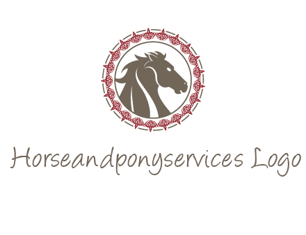 horse inside an emblem logo