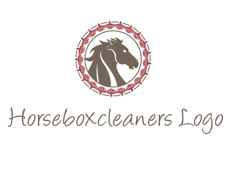 horse inside an emblem logo