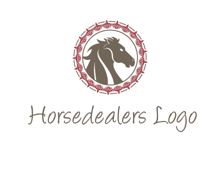 horse inside an emblem logo