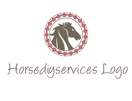 horse inside an emblem logo