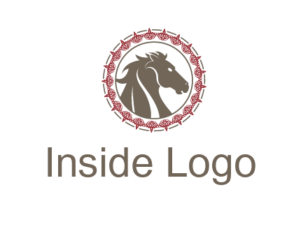 horse inside an emblem logo