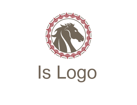 horse inside an emblem logo