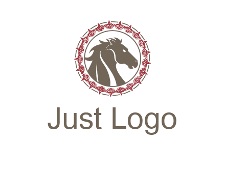 horse inside an emblem logo